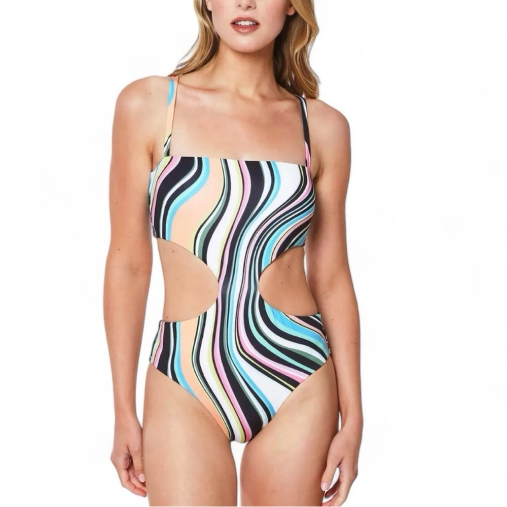 Sanctuary Multicolor Striped One Piece Swimsuit